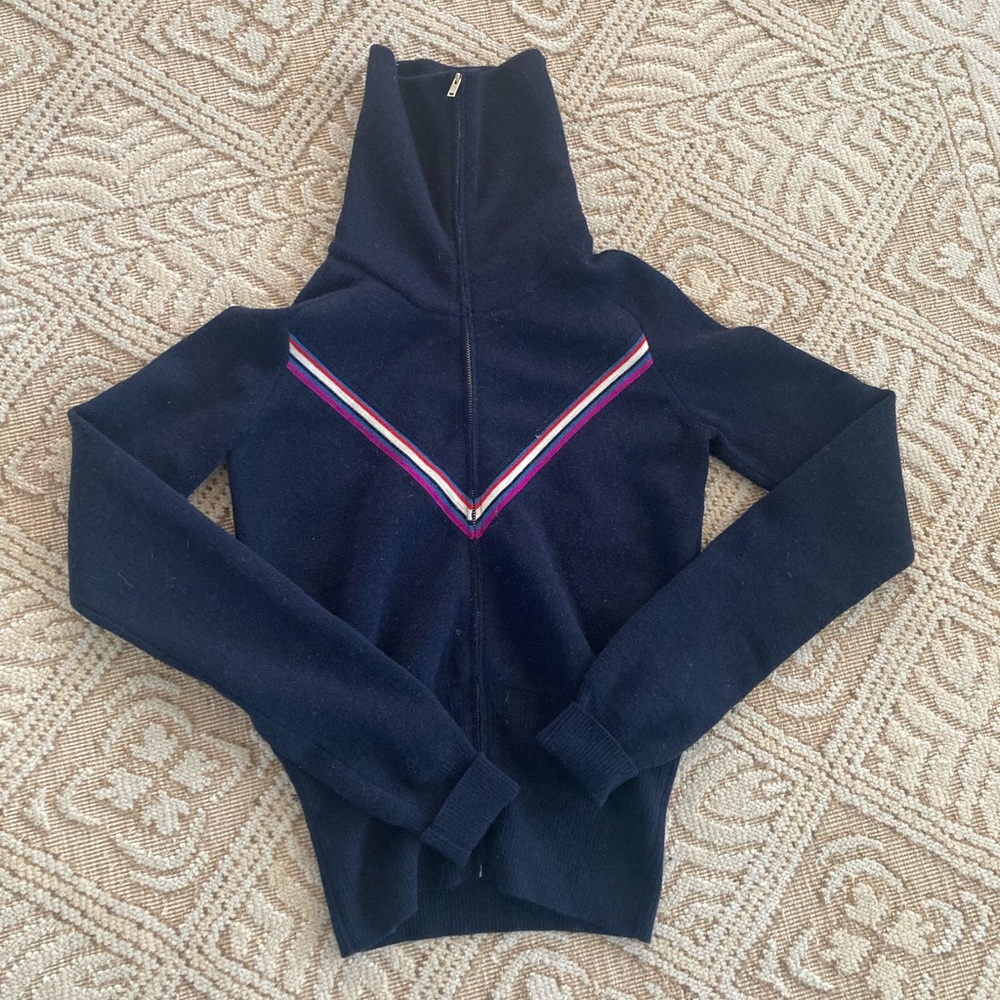 Isabel Marant navy zip wool sweater size 38